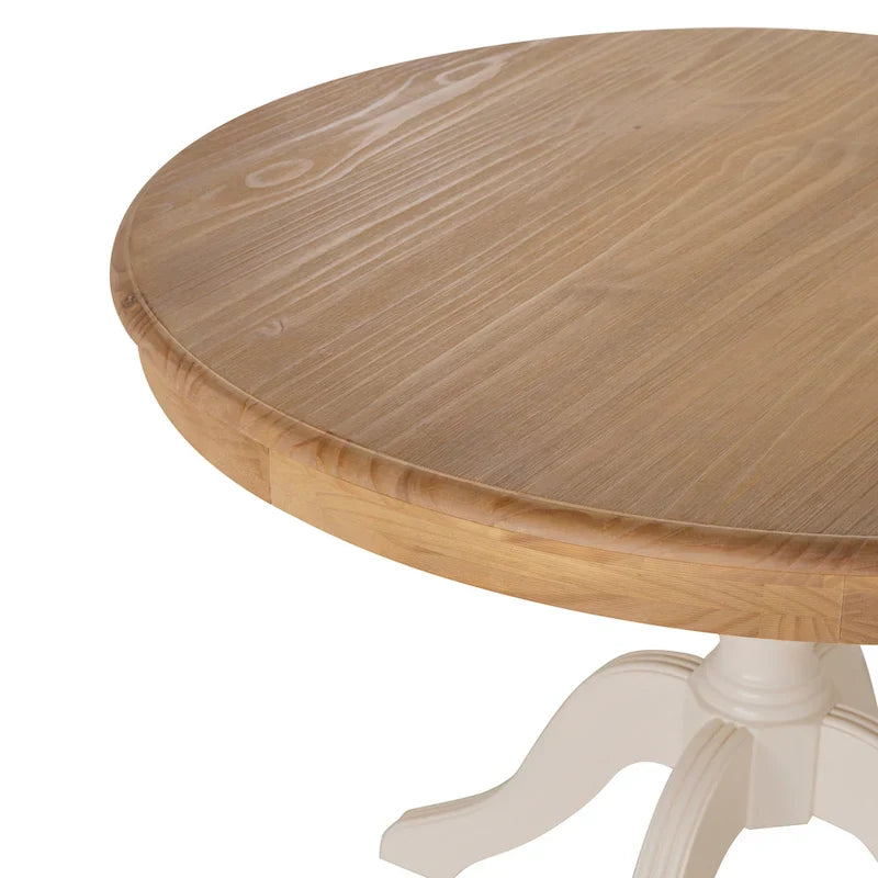Table piédestal ronde en bois massif