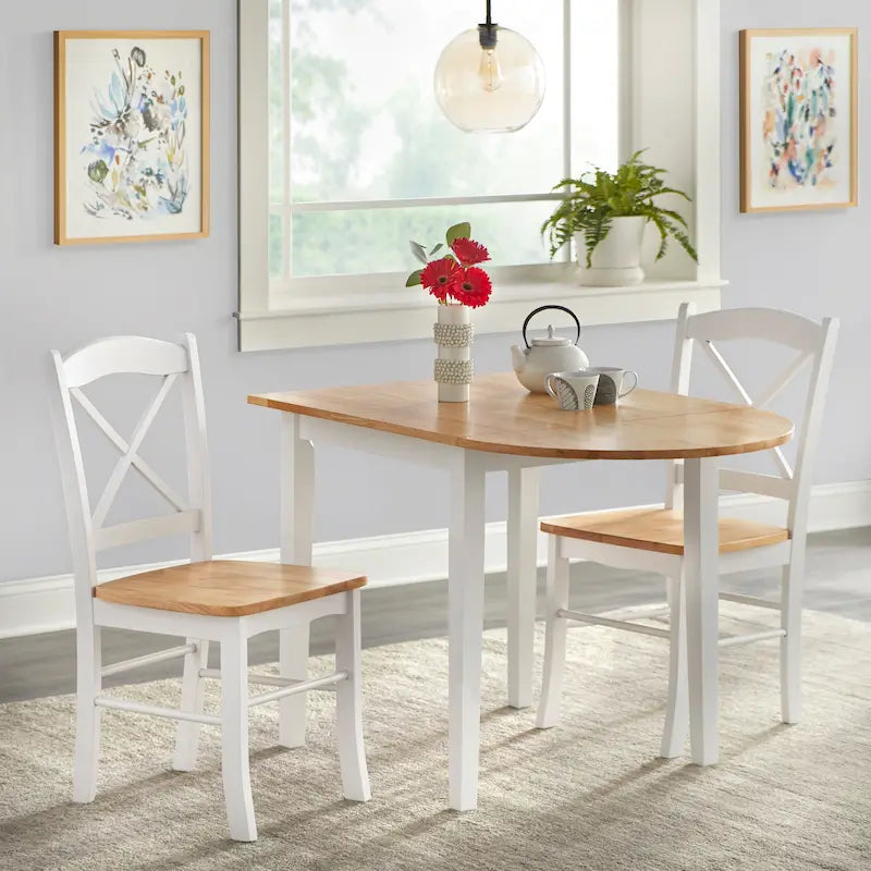 Ensemble repas 3 pièces Simple Living Country Cottage avec rallonge rabattable