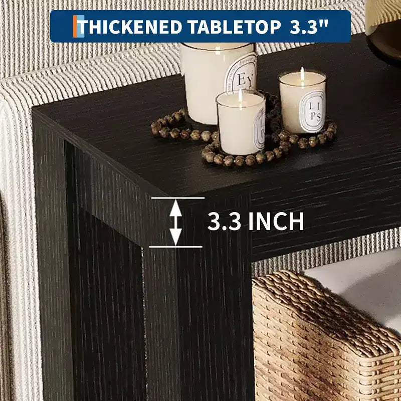 63 inch smalle houten haltafel met 2 laden voor woonkamer, gang of entree, decoratieve opberghaltafel