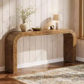 Lantine console tafel van massief hout van 70,87 inch, boerderijstijlbanktafel met watervalranden voor hal, woonkamer of achter de bank, natuurlijk hout