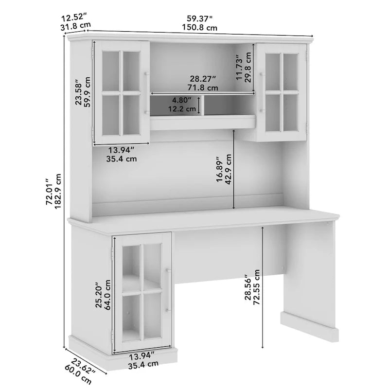 Westbrook 60W számítógépasztal felső polcos elemmel, a Bush Furniture-től