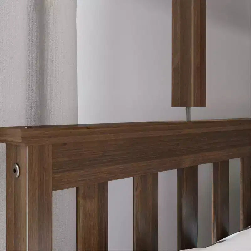 Max & Lily stapelbed van massief hout, eenpersoonsbed boven een twijfelaar met uitschuifbaar opbergladebed en ladder voor kinderen