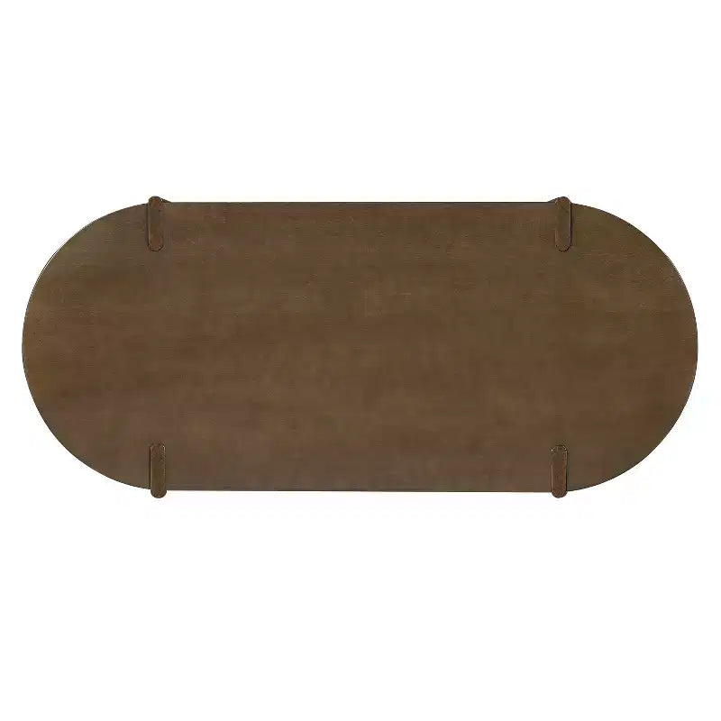 7-delige ovale eetkamertafelset voor 6 personen, grote familiekeukentafel van 71 inch met 6 gevoerde eetkamerstoelen, walnoot - Christopher Knight Home