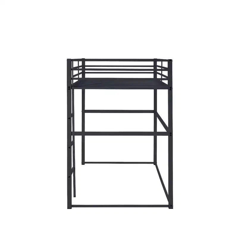 Metall-Hochbett Twin mit Schutzgittern und flacher Leiter