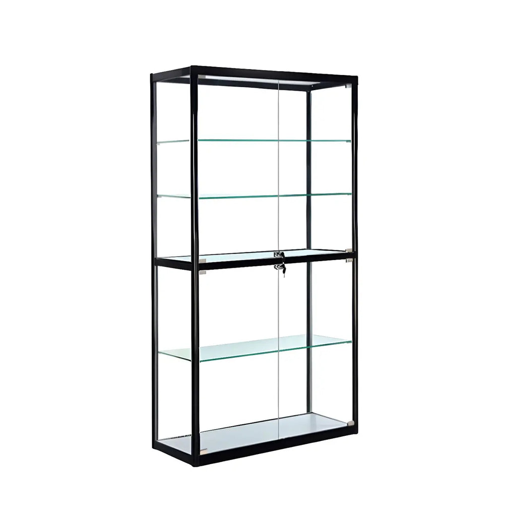 Moderine rechteckige Vitrine aus schwarzem Glas