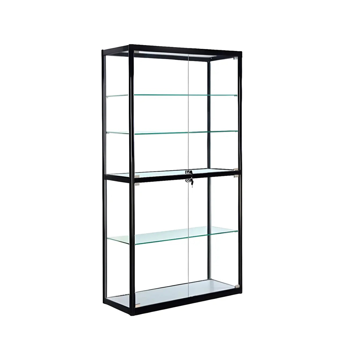Moderine rechteckige Vitrine aus schwarzem Glas