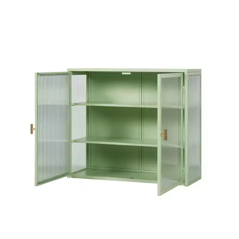 Okak moderne wandkast met 2 deuren, 3 vakken, glazen deuren, voor hal/eetkamer/woonkamer/keuken