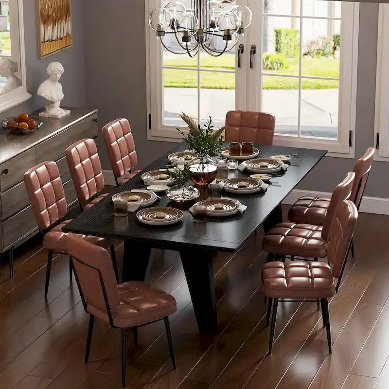 Moderne eetkamerstoelen, set van 2/4/6/8, gestoffeerde keukenstoelen met dik kussen voor de eetkamer