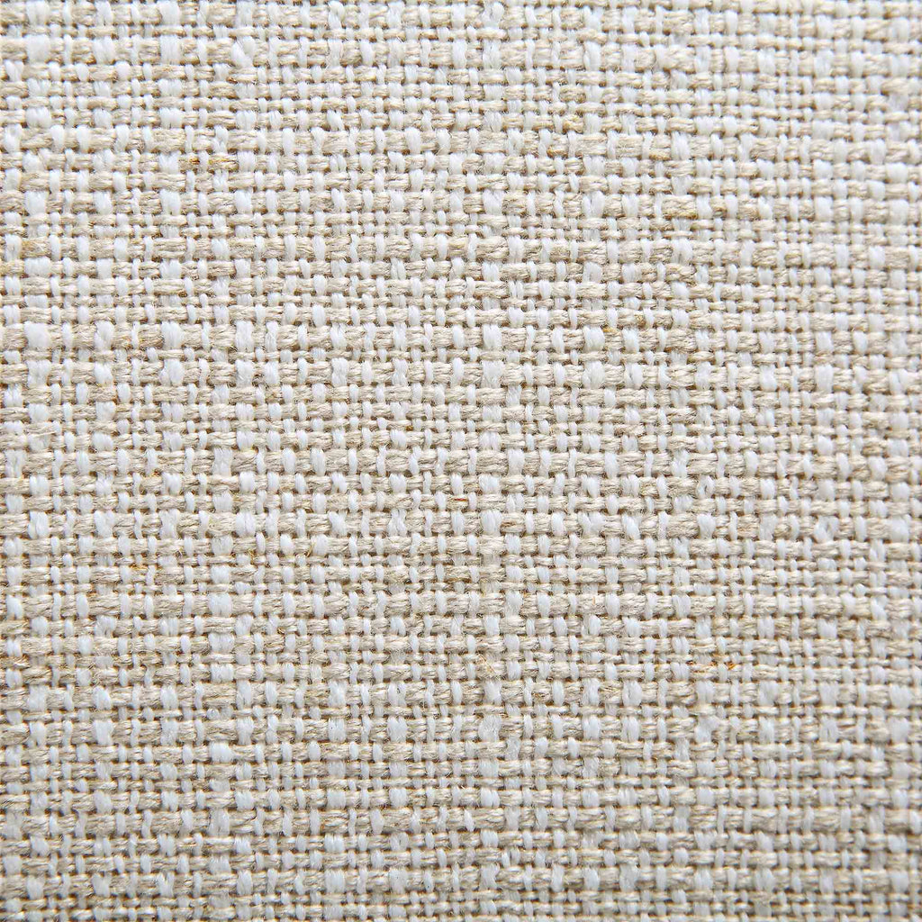 Gebogenes 3-Sitzer-Sofa mit Kugelkissen, beige Leinenmischung