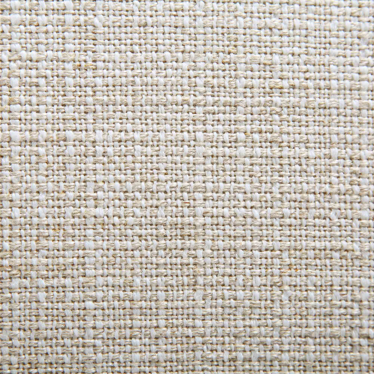 Gebogenes 3-Sitzer-Sofa mit Kugelkissen, beige Leinenmischung