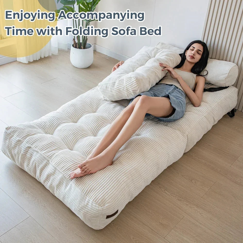 8 Corduroy vouwbare slaapbank, eenpersoons