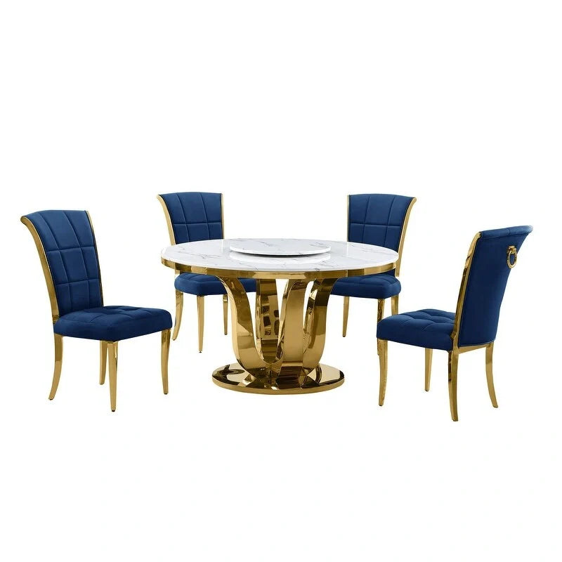 Ensemble de salle à manger rond Best Quality Furniture D325-SC324-7 de 5 pièces