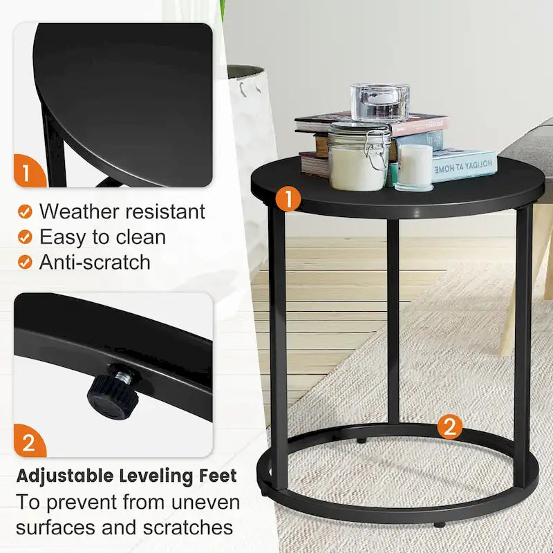 Minderli dış mekân papasan sandalyeleri, PE rattan teras sandalyeleri ve yan sehpa