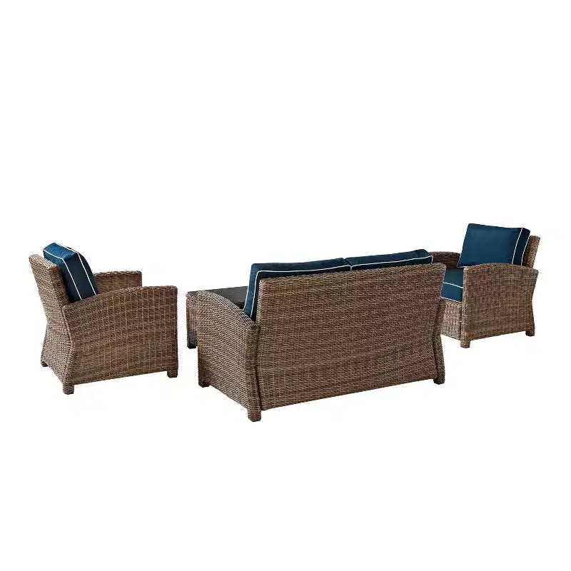 Bradenton 4-teiliges Outdoor-Sitzmöbel-Set aus Korbgeflecht – Crosley