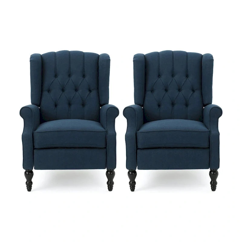 Fauteuils inclinables en tissu capitonné Walter (lot de 2) par Christopher Knight Home
