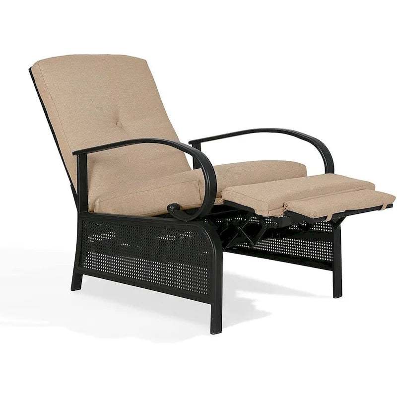 Verstellbarer Relax-Loungesessel, Lounge-Sofa für die Terrasse mit Polster - 38 (T) x 26.5 (B) x 38.5 (H) ZOLL