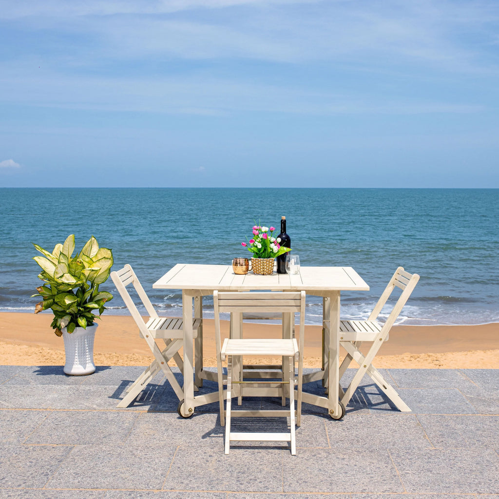 SAFAVIEH Brandy 5-delige tuinmeubelset met eettafel - 43B x 35D x 29H