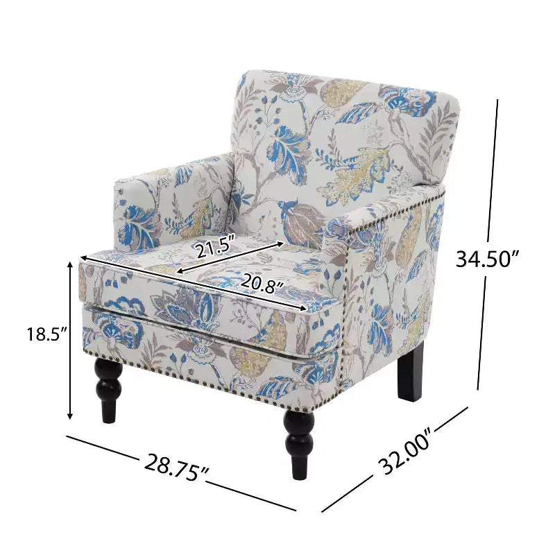 Fauteuil club contemporain Harrison de Christopher Knight Home, rembourré en tissu avec bordure cloutée