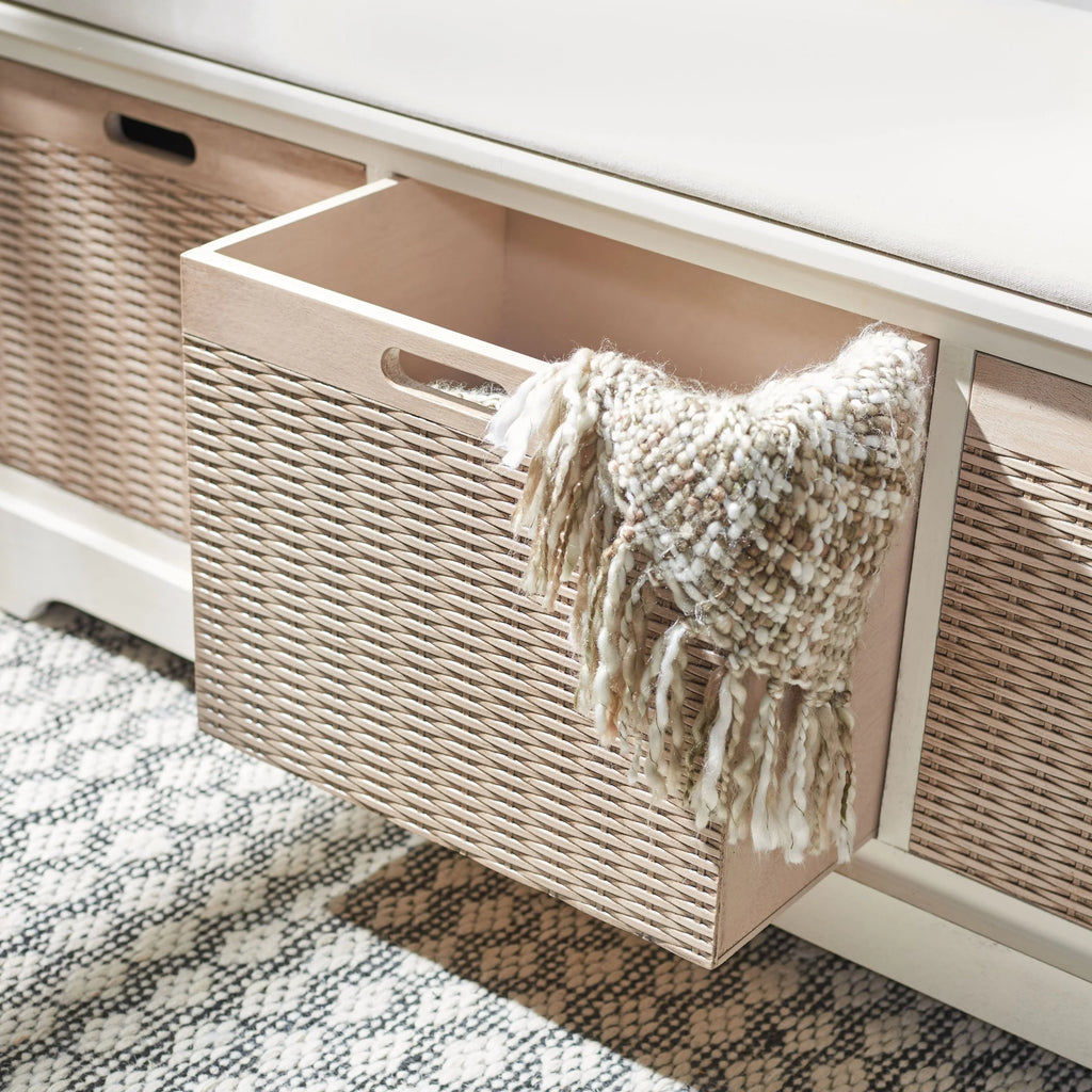 SAFAVIEH Fiorello minderli, 3 çekmeceli depolama pufu - 47.3 W x 15 L x 19 H - 47Wx15Dx19H