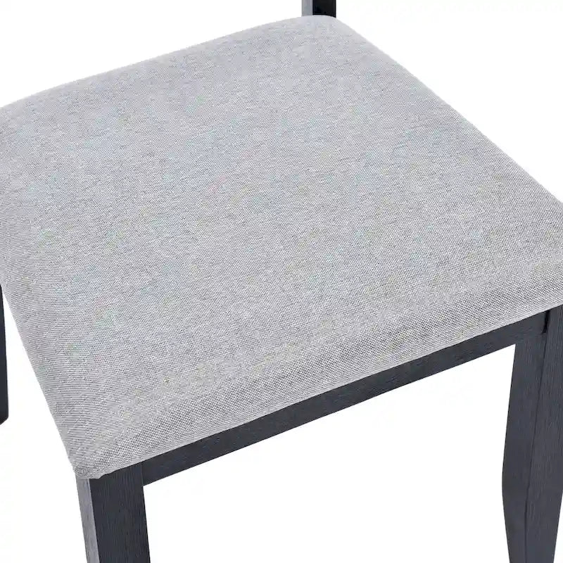 Ensemble de salle à manger 5 pièces en bois massif, table de 47 L (1 table + 4 chaises à dossier à barreaux)