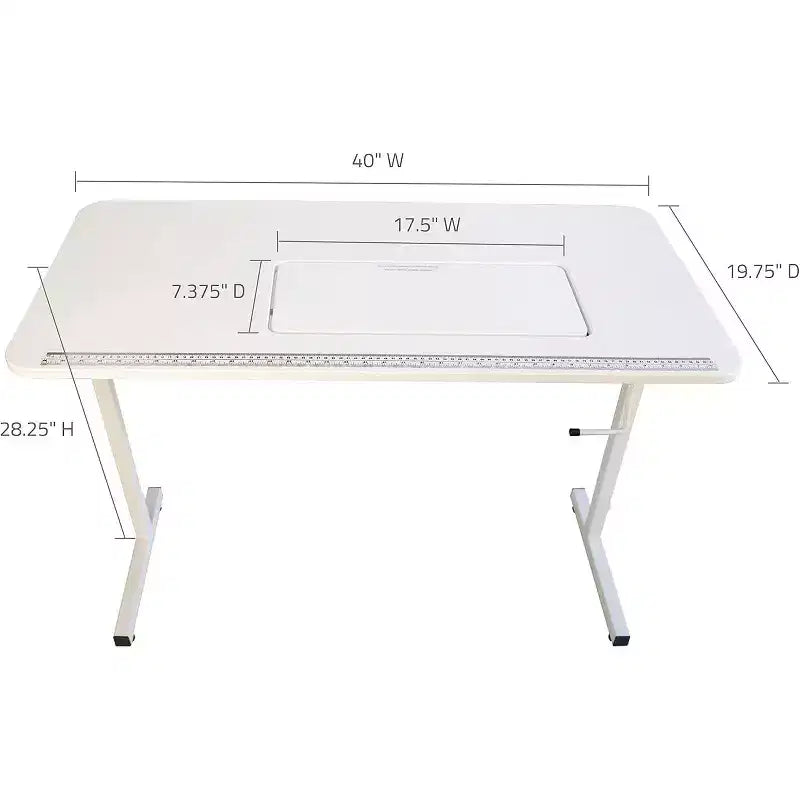 SewingRite SewStation 101 tragbarer, zusammenklappbarer Nähtisch mit Stahlbeinen, Weiß – ideal für Zuhause, Büro und Gewerbe