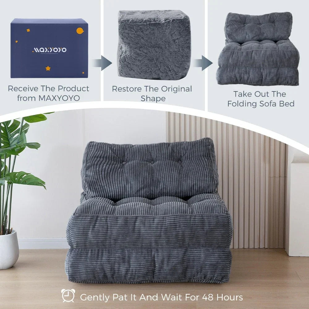 8 Corduroy vouwbare slaapbank, eenpersoons
