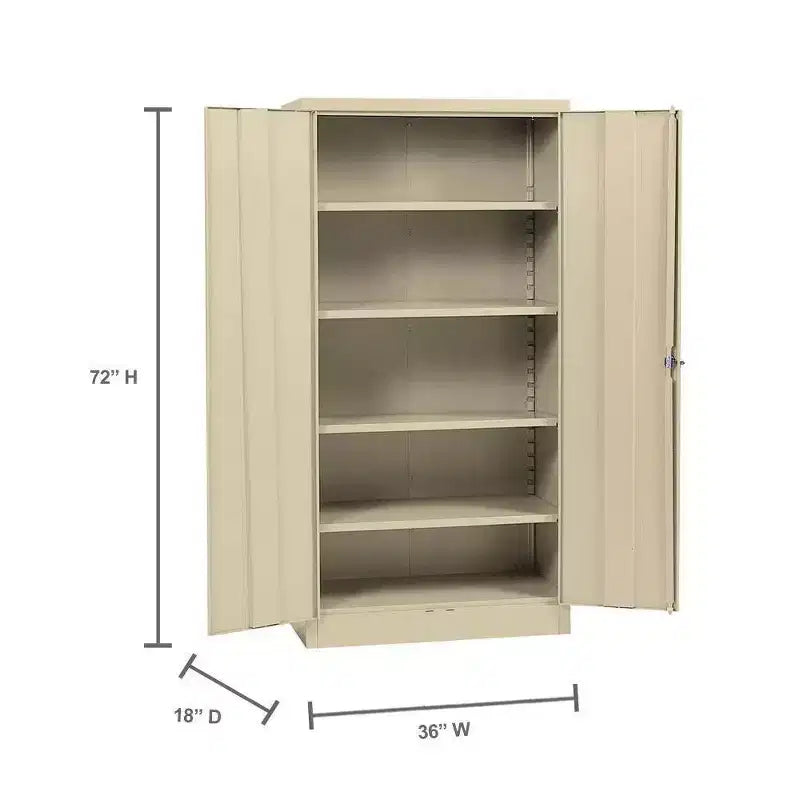 Edsal 36W x 18D x 72H teräksinen vapaasti seisova kaappi, beige
