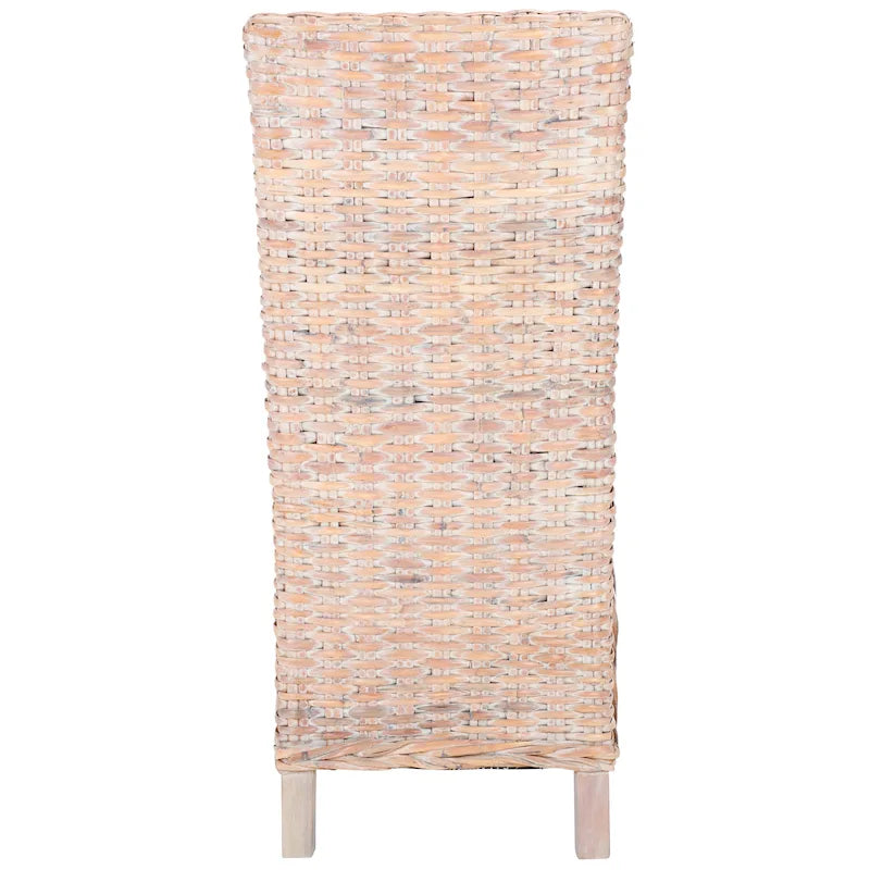 Set van 2 natuurlijke rieten eetkamerstoelen, 19B x 22D x 41H, boho-kuststijl