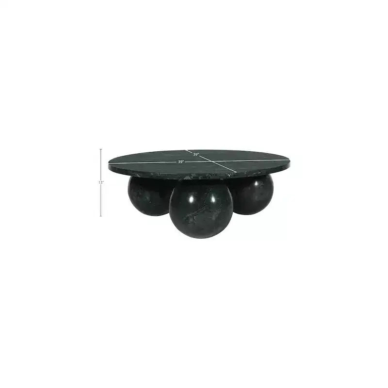 Mesa de centro redonda de mármol con patas esféricas, multicolor, para 4 personas??