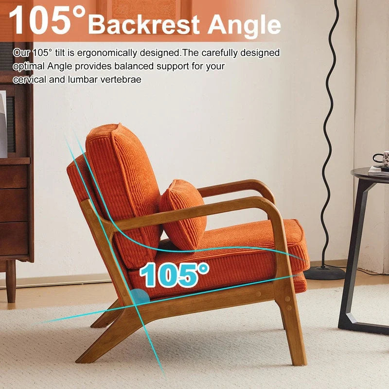 Fauteuil d’appoint rembourré moderne du milieu du siècle
