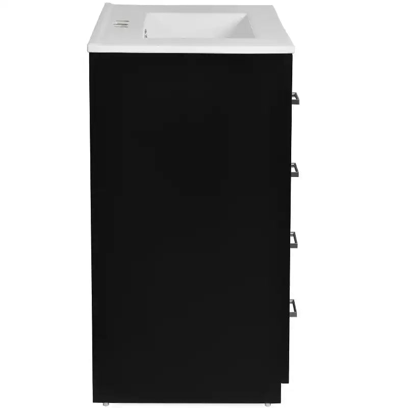 Meuble-lavabo de salle de bains simple de 30 pouces avec meuble et 3 tiroirs ??Noir / Bleu / Vert / Indigo / Blanc