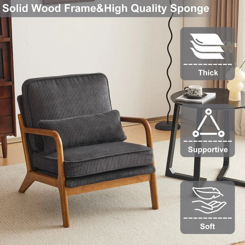 Fauteuil d’appoint rembourré moderne du milieu du siècle