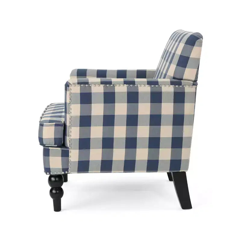 Fauteuil club contemporain Harrison de Christopher Knight Home, rembourré en tissu avec bordure cloutée