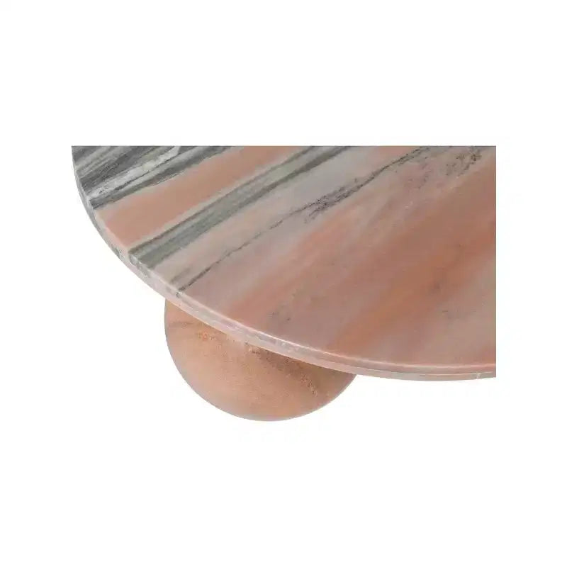 Mesa de centro redonda de mármol con patas esféricas, multicolor, para 4 personas??