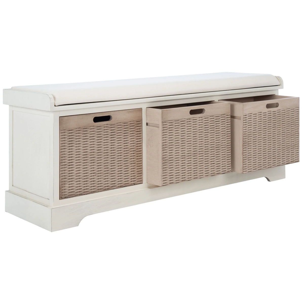 SAFAVIEH Fiorello minderli, 3 çekmeceli depolama pufu - 47.3 W x 15 L x 19 H - 47Wx15Dx19H